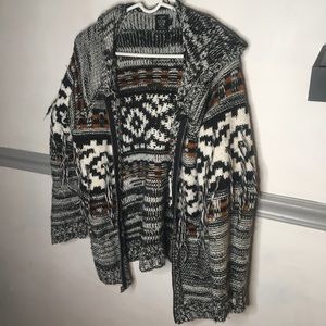 Zip up cardigan knit